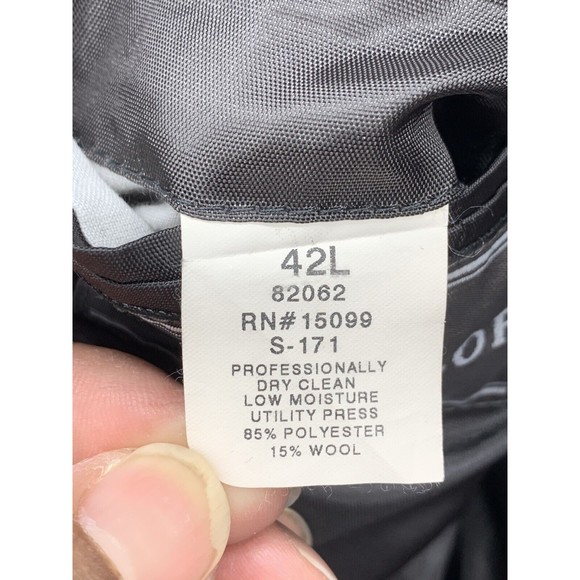 David Taylor Blazer Mens Size 42 L Gray Two Button Front Notched Single Vented - Picture 16 of 16